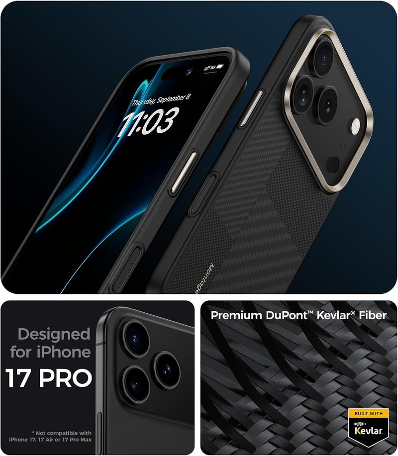 بينكس جراب Benks المميز لهاتف iPhone 17 Pro بتصميم فني كامل، متوافق مع زر التحكم بالكاميرا، ومتوافق مع MagSafe، جراب حماية عسكري مصنوع من ألياف كيفلر من دوبونت - Image 2